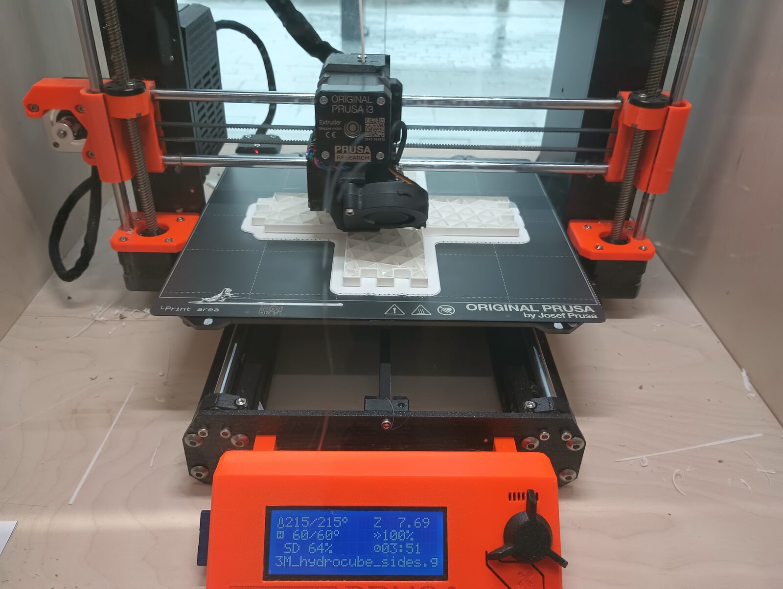 One of the six parts of the 3D-printed frames.