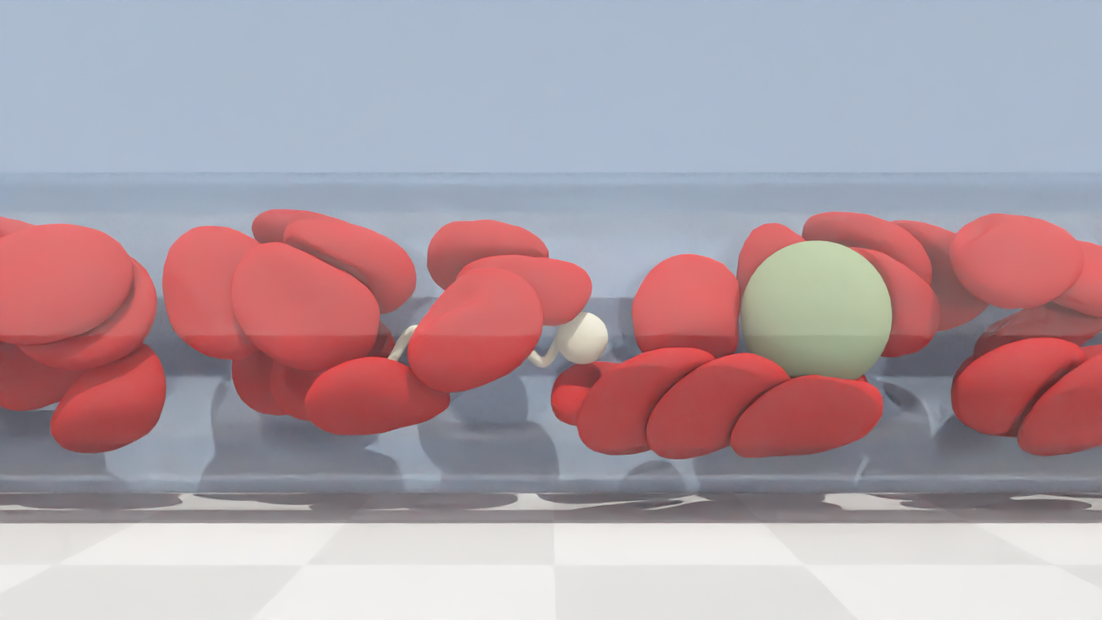 A magnetic artificial microswimmer navigating inside a blood vessel